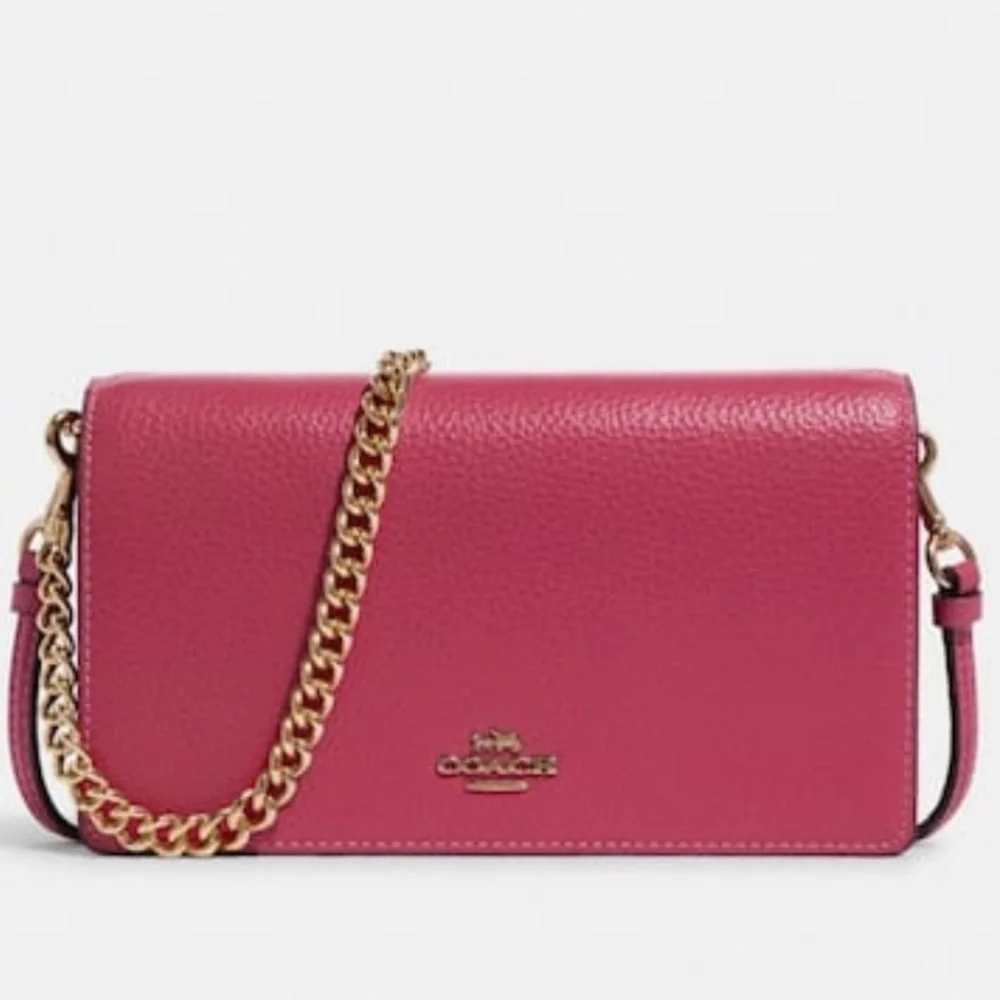 COACH Anna Foldover Clutch Crossbody With Chain